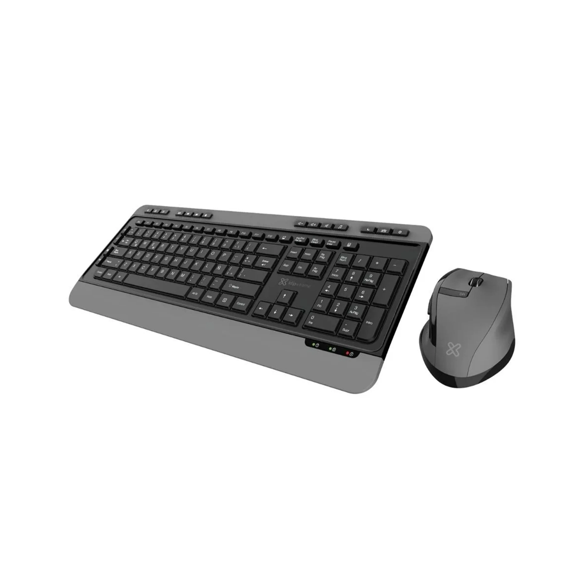 Kit de teclado y mouse Inalámbrico KlipXtreme - Negro y Gris (KBK-520)                        