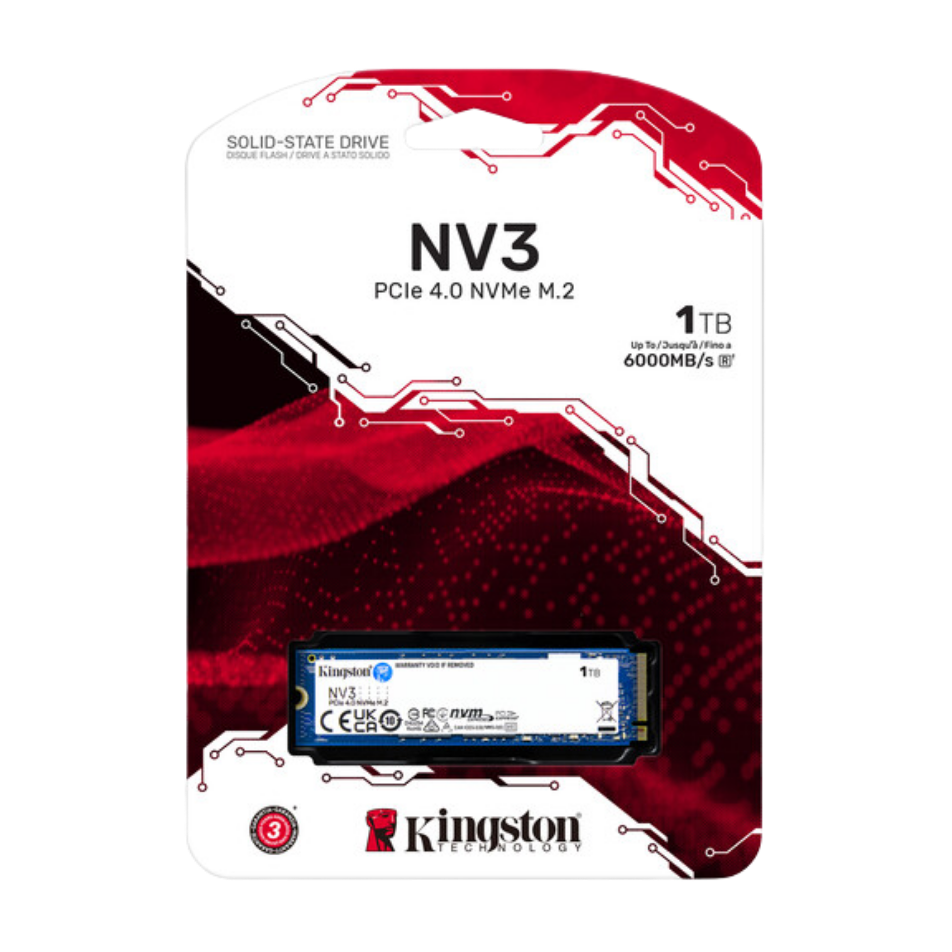 Disco interno KINGSTON 1TB NV3 M.2 2280 NVME (SNV3S/1000G)