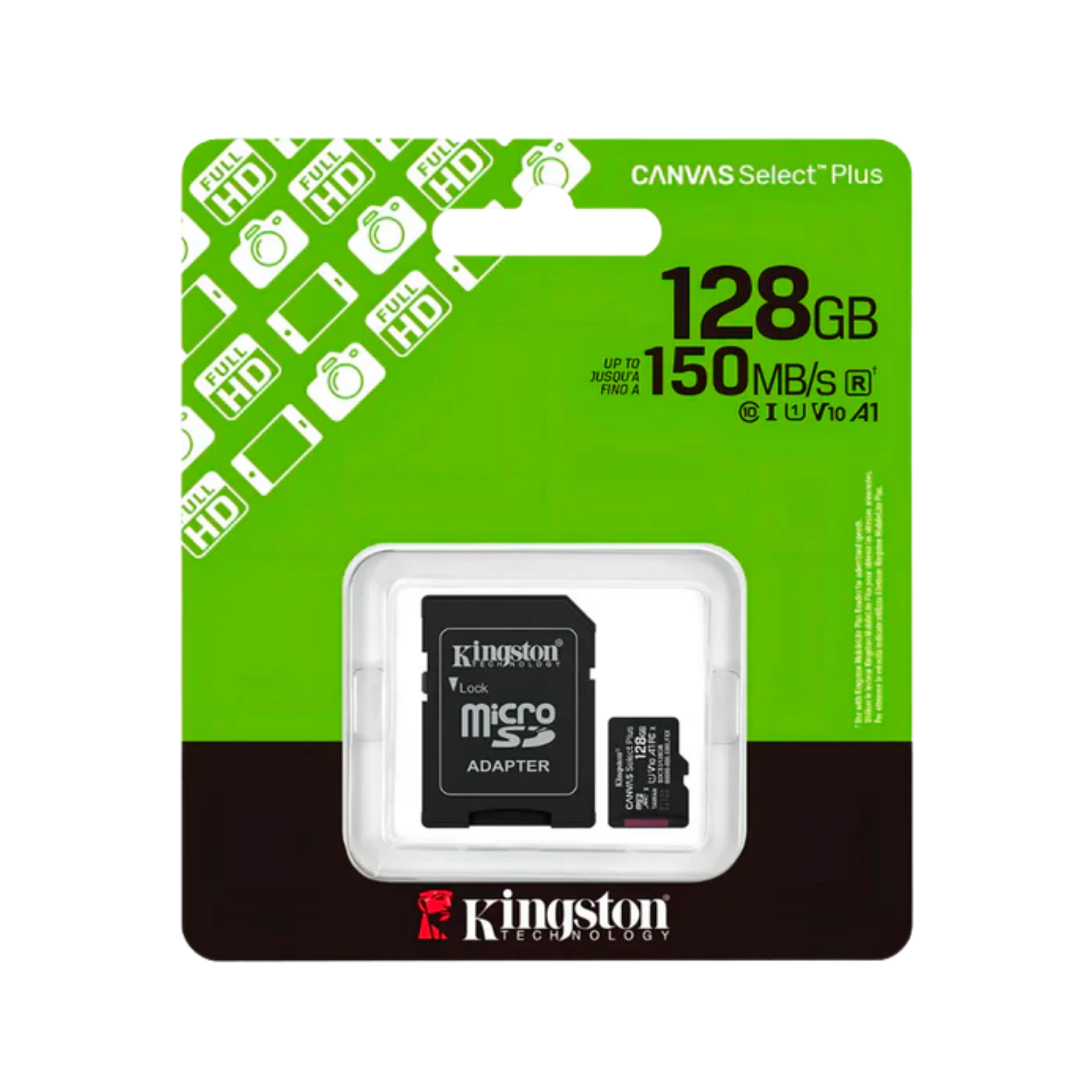 Memoria microSD KINGSTON 128GB CLASE 10 NEGRO (SDCS3/128GB)