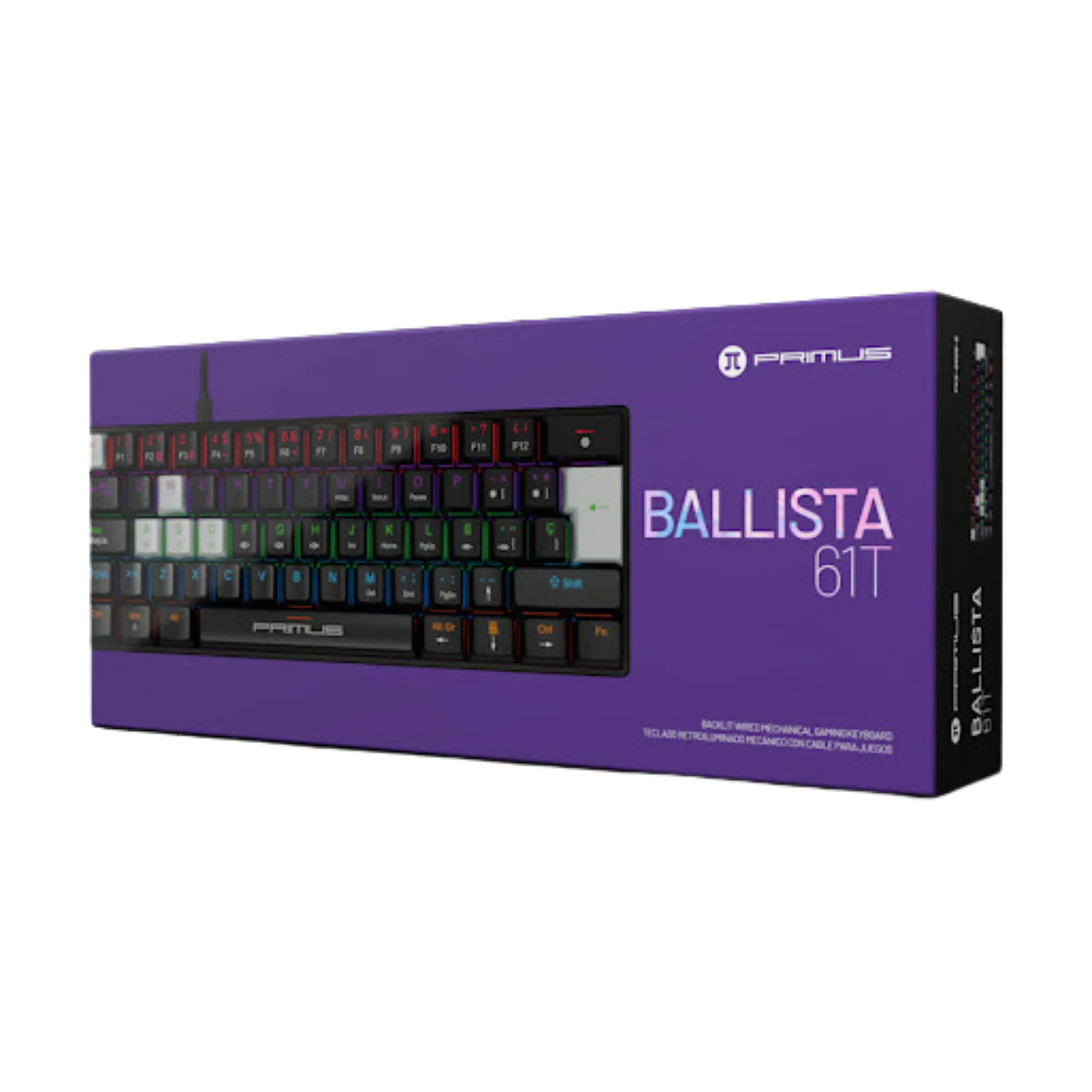 Teclado USB PRIMUS BALLISTA61T Gaming Ergonomico Black/White