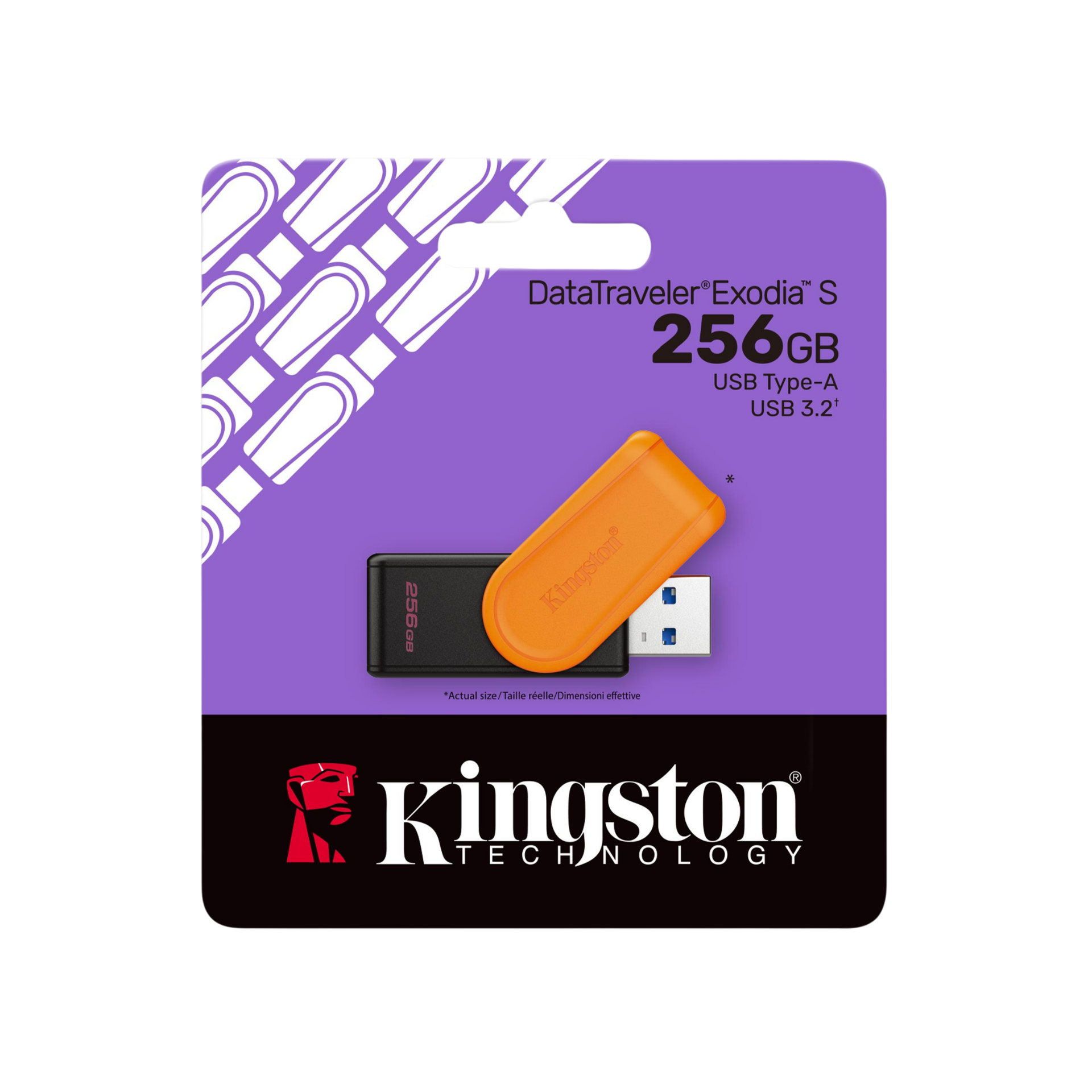 Memoria USB 256 GB Exodia S USB 3.2 Gen 1 (DTXS/256GB) Black/Orange