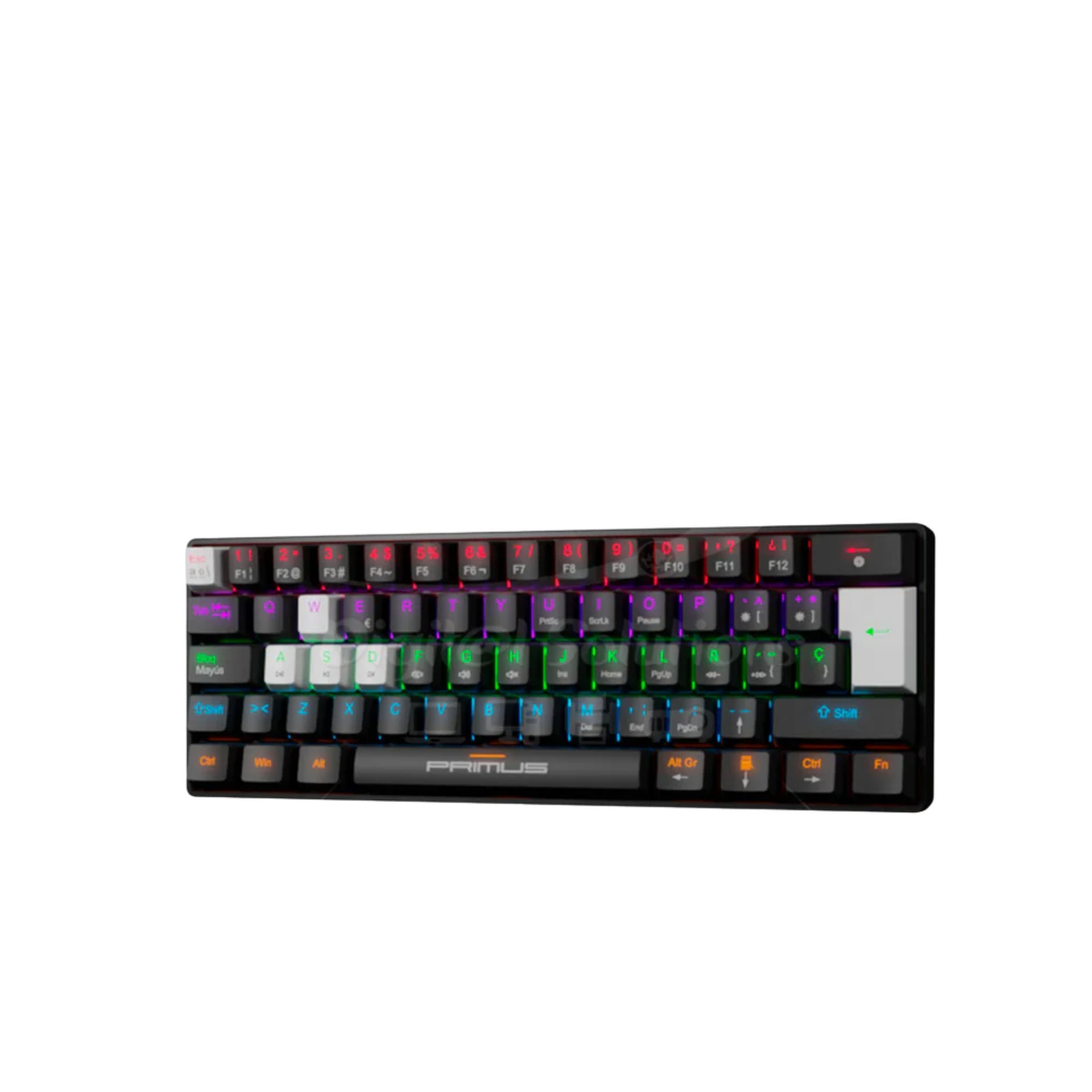 Teclado USB PRIMUS BALLISTA61T Gaming Ergonomico Black/White